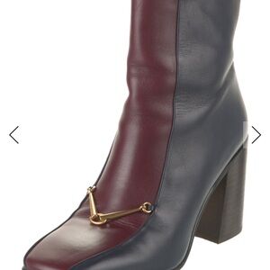 Tory Burch Burgundy and Navy Ankle Boots